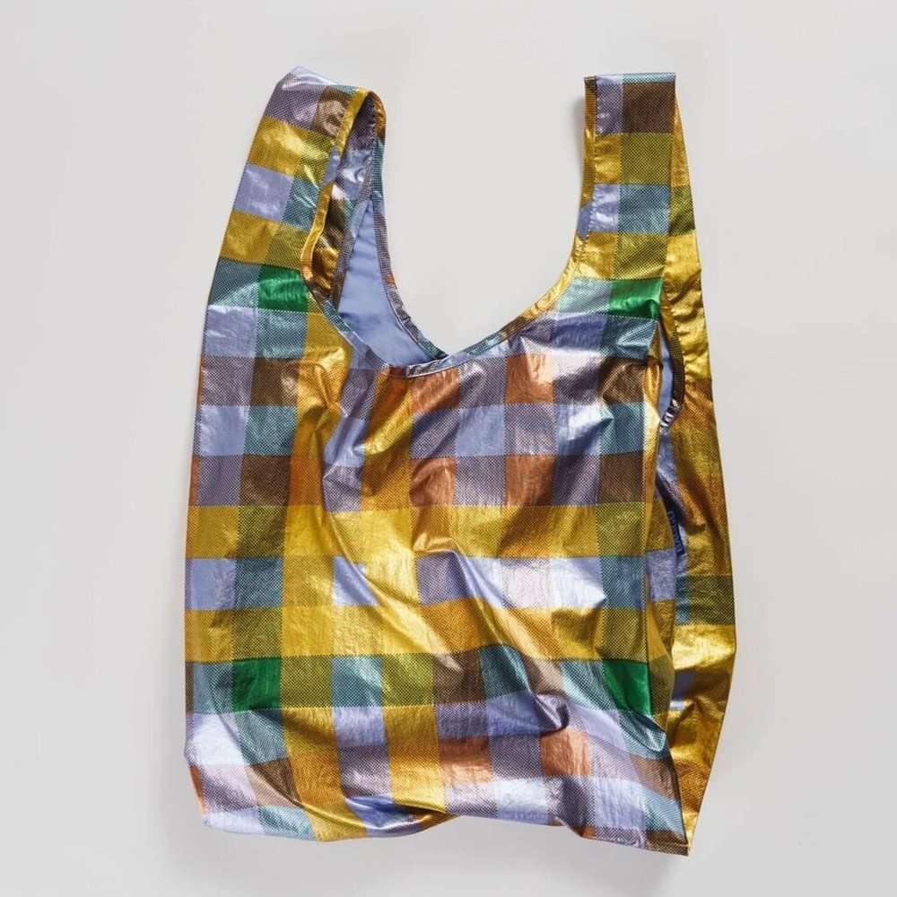 NWT Standard Baggu - Madras Metallic